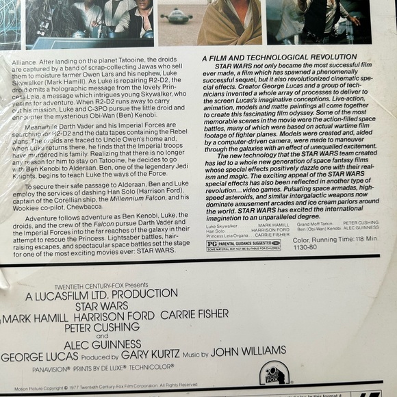 VINTAGE Star Wars: A New Hope Laserdisc - Picture 3 of 6
